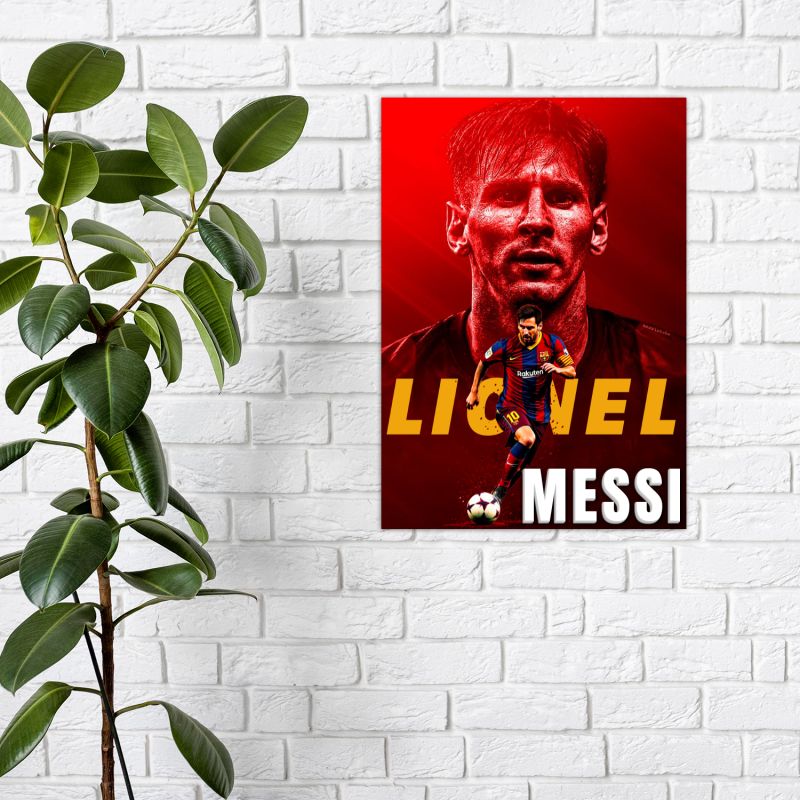 Acrylic Lionel Messi Photo Frame For Wall Decor Motivational Sports Poster for Bedroom or Office Decor Best Gift For Football Fans & Player Gift for Fans, Boys & Men